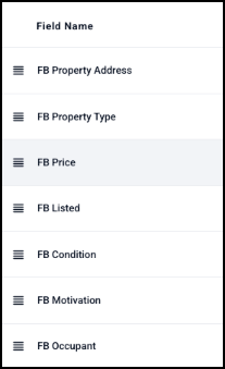 The custom fields in the order they should appear.